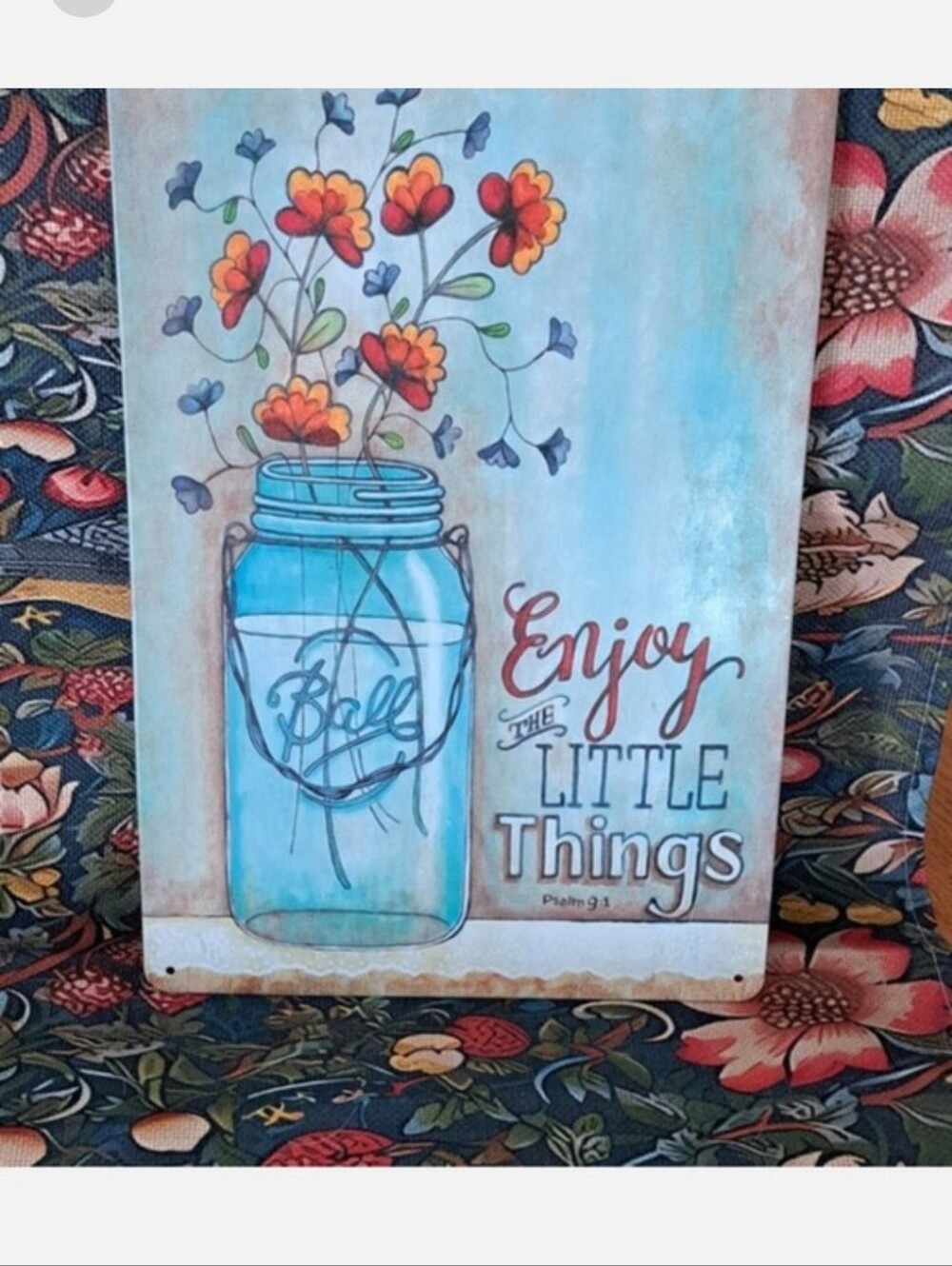 ❤️6/$16❤️Enjoy the Little Things Blue Mason Jar Wall Art Metal